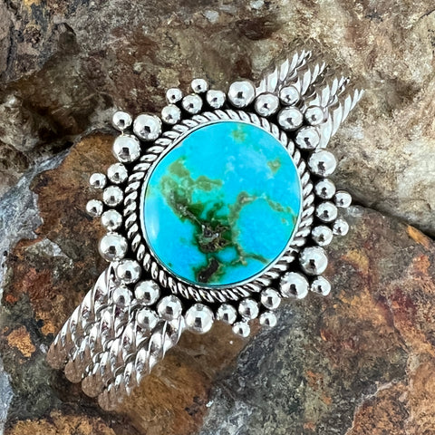 Sonoran Gold Turquoise Sterling Silver Bracelet by Artie Yellowhorse