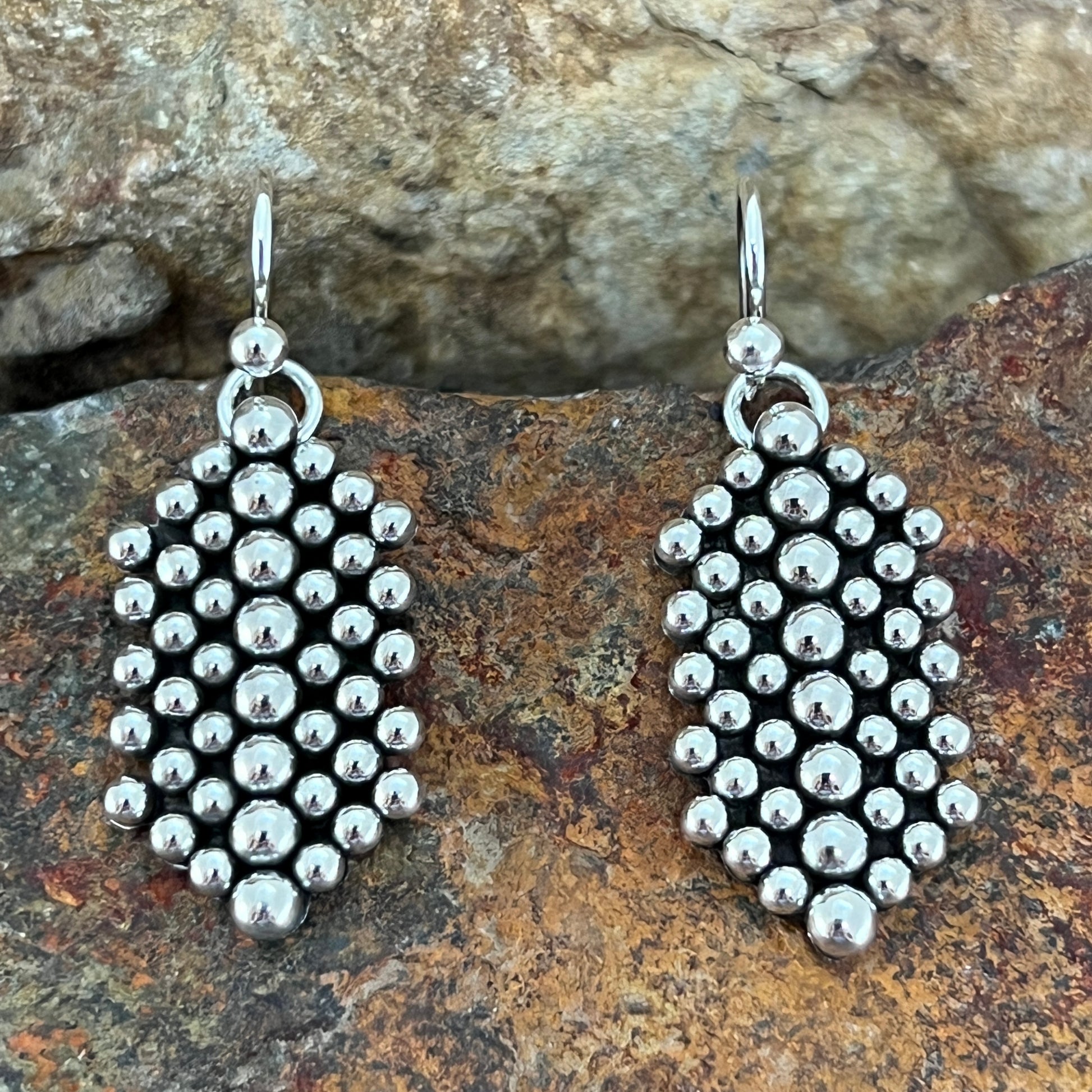 Traditional Sterling Silver Earrings by Artie Yellowhorse
