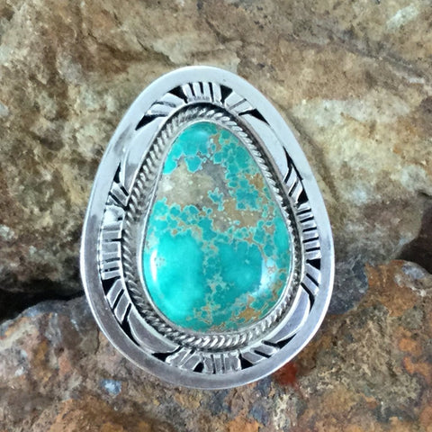 Carico Lake Turquoise Sterling Silver Ring by Esther Spencer Size 7