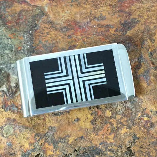 David Rosales Tuxedo Inlaid Sterling Silver Money Clip