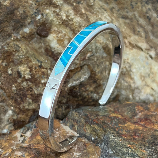 David Rosales Mystic Pearl Inlaid Sterling Silver Bracelet