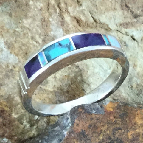 David Rosales Shalako Inlaid Sterling Silver Ring