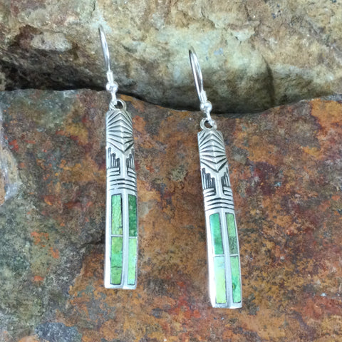 David Rosales Sonoran Gold Inlaid Sterling Silver Earrings