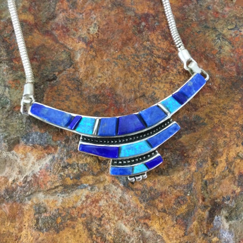David Rosales Blue Sky Cobble Inlaid Sterling Silver Necklace