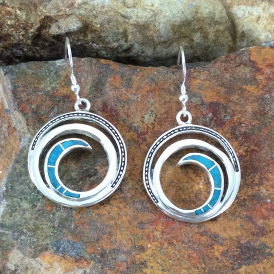 David Rosales Western Skies Inlaid Sterling Silver Earrings