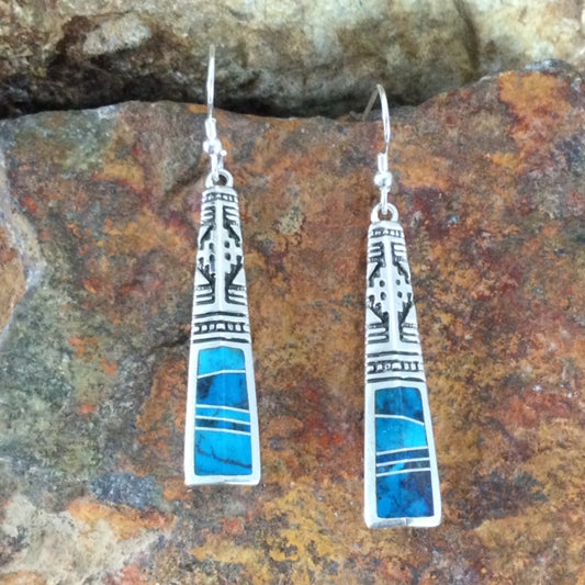 David Rosales Western Skies Inlaid Sterling Silver Earrings