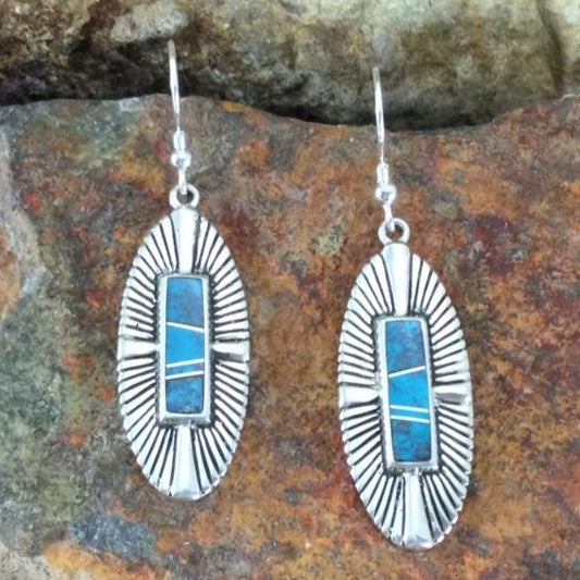 David Rosales Western Skies Inlaid Sterling Silver Earrings