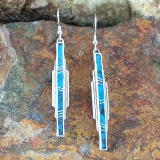 David Rosales Western Skies Inlaid Sterling Silver Earrings