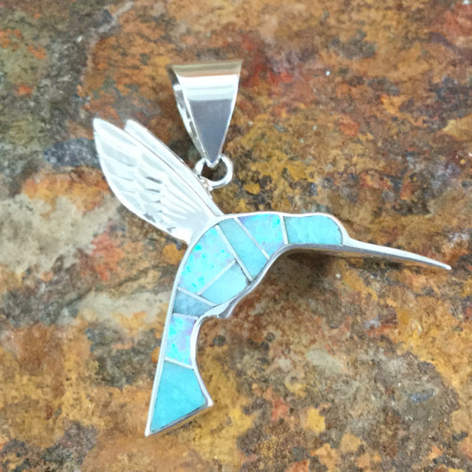 David Rosales Amazing Light Inlaid Sterling Silver Pendant