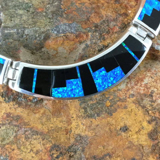 David Rosales Black Beauty Inlaid Sterling Silver Necklace