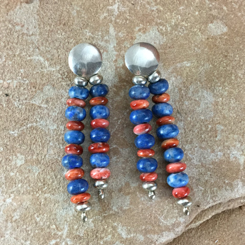 Lapis & Spiny Beaded Earrings by Christian Wolf