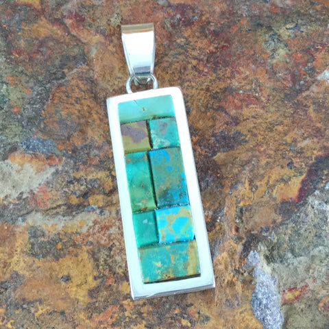 Tommy Jackson Inlay Royston Turquoise Sterling Silver Pendant