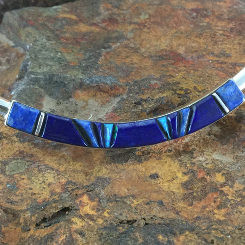 David Rosales Blue Sky Inlaid Sterling Silver Necklace
