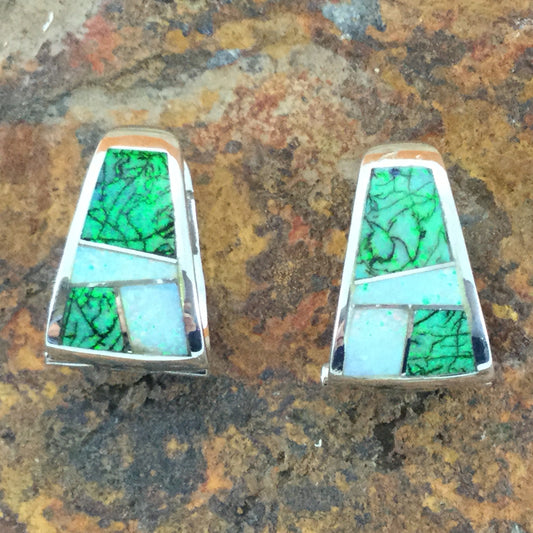 David Rosales Rio Verde Inlaid Sterling Silver Earrings