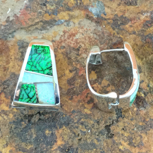 David Rosales Rio Verde Inlaid Sterling Silver Earrings