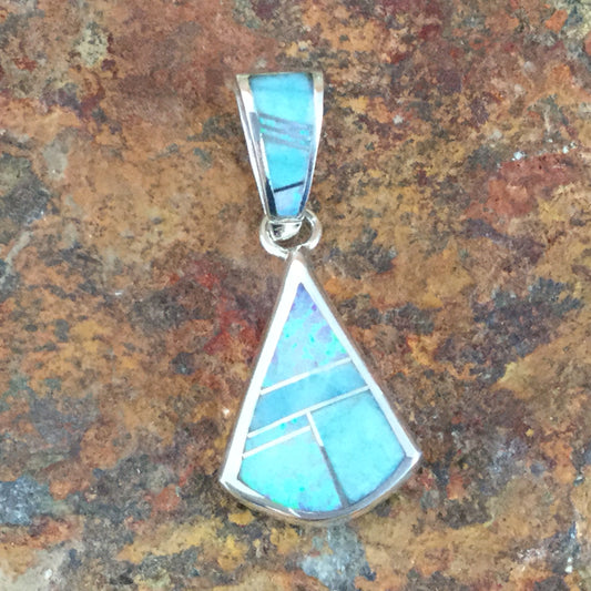 David Rosales Amazing Light Inlaid Sterling Silver Pendant