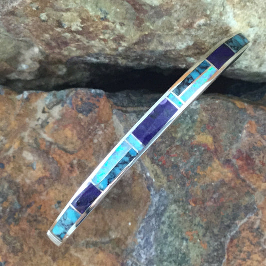 David Rosales Shalako Inlaid Sterling Silver Bracelet