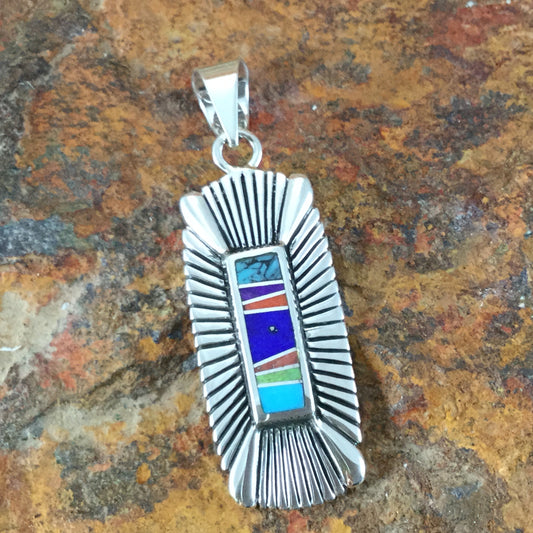 David Rosales Indian Summer Inlaid Sterling Silver Pendant