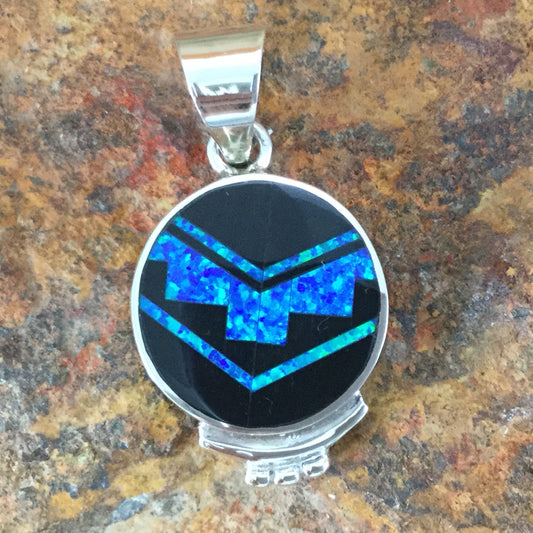 David Rosales Black Beauty Inlaid Sterling Silver Pendant