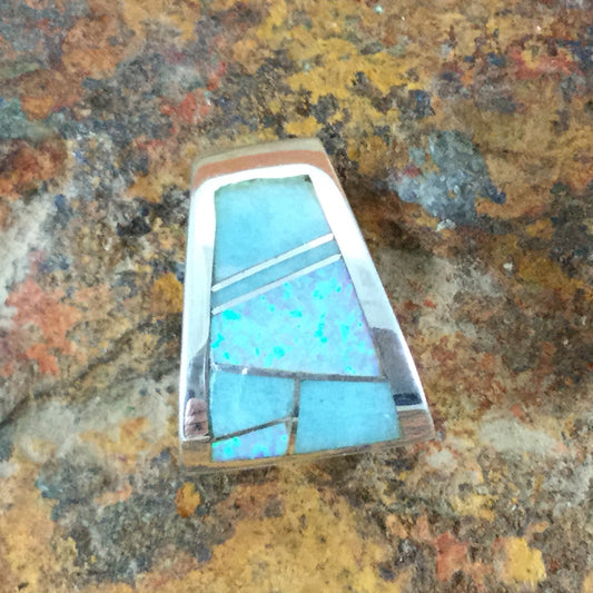 David Rosales Amazing Light Inlaid Sterling Silver Pendant