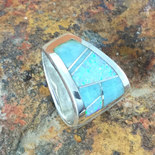 David Rosales Amazing Light Inlaid Sterling Silver Pendant