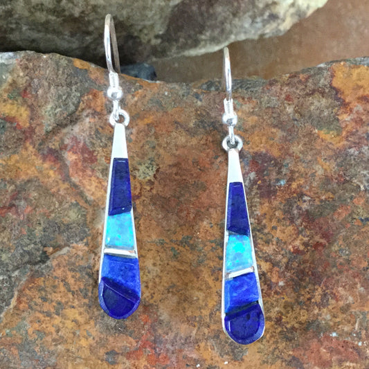 David Rosales Blue Sky Cobble Inlaid Sterling Silver Earrings
